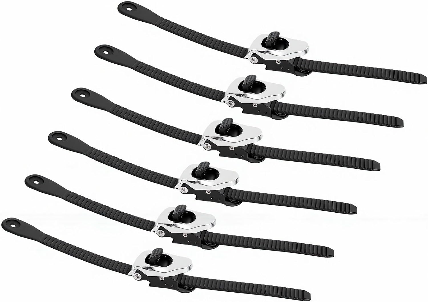 Ratschenkabelbinder, 6 Stück, Robuste, Verstellbare Und Wiederverwendbare Kabelbinder Mit Verbessertem Ratschenmechanismus Und Edelstahlschnalle, Für Den Einsatz In