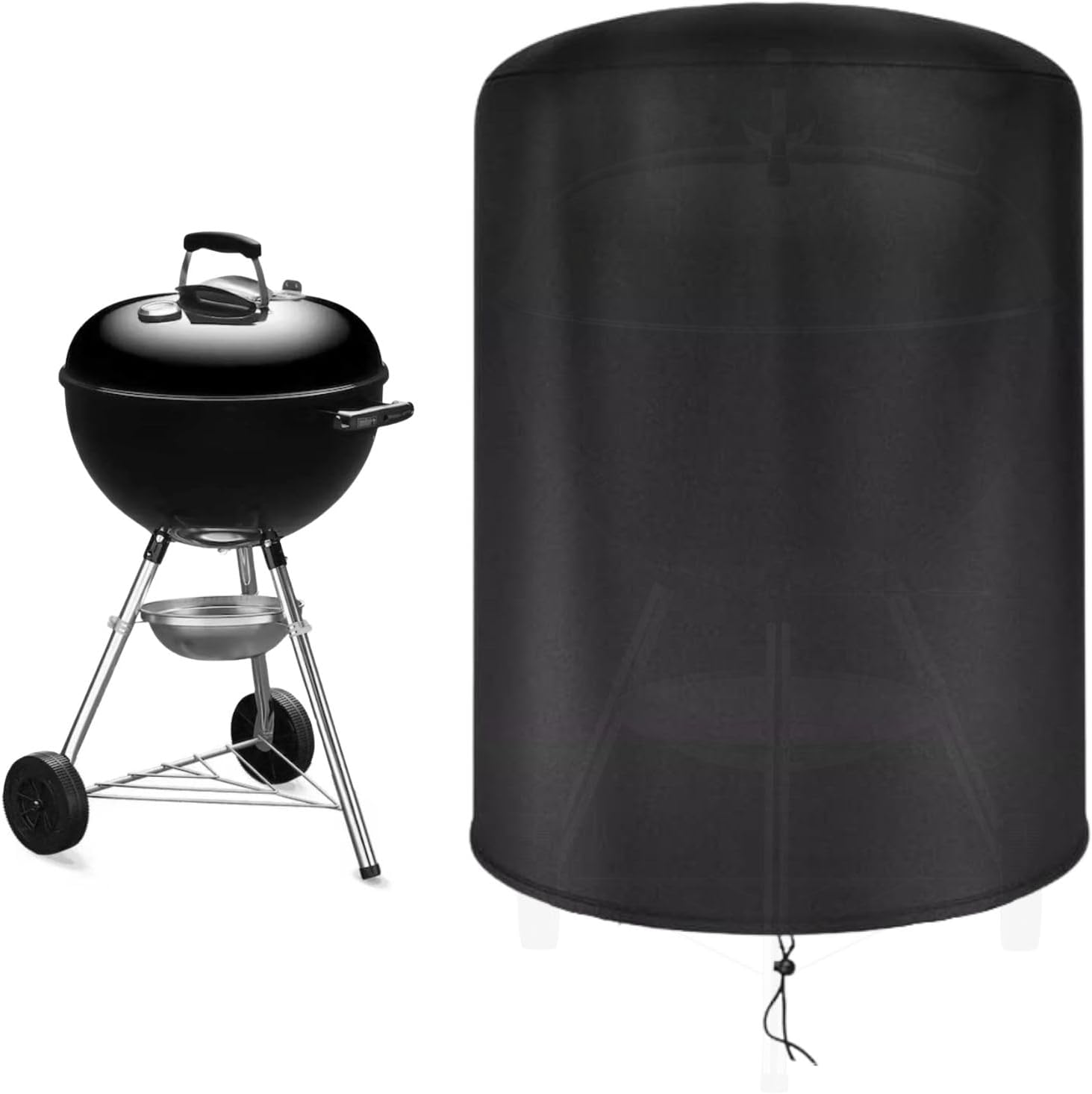 Große, Runde Grillabdeckung Aus Polyester (ø 90 × 120 Cm), Runde Grillabdeckung, Gasgrillabdeckung, Wasserdicht, Uv-beständig Und Staubdicht, Schützt Ihren Grill