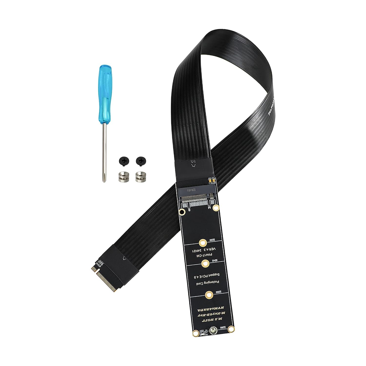 Ngff M-key Nvme Stecker Auf Buchse Pci-e 4.0 Verlängerungskabel Für Motherboard Ssd 2230 2242 2260 2280, 30 Cm (180 Grad)