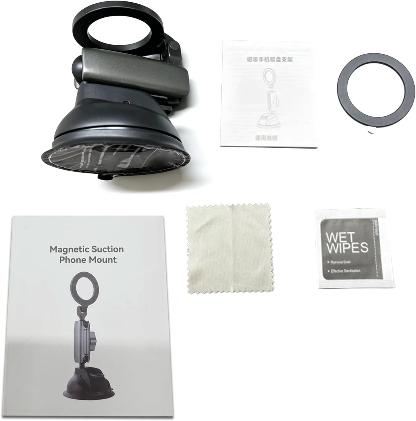 Magnetischer Saugnapf-handyhalter, 360 Grad Drehbare Auto-handyhalterung Für Armaturenbrett Und Windschutzscheibe Mit Starkem N52-magneten Und Vakuumsaugfunktion