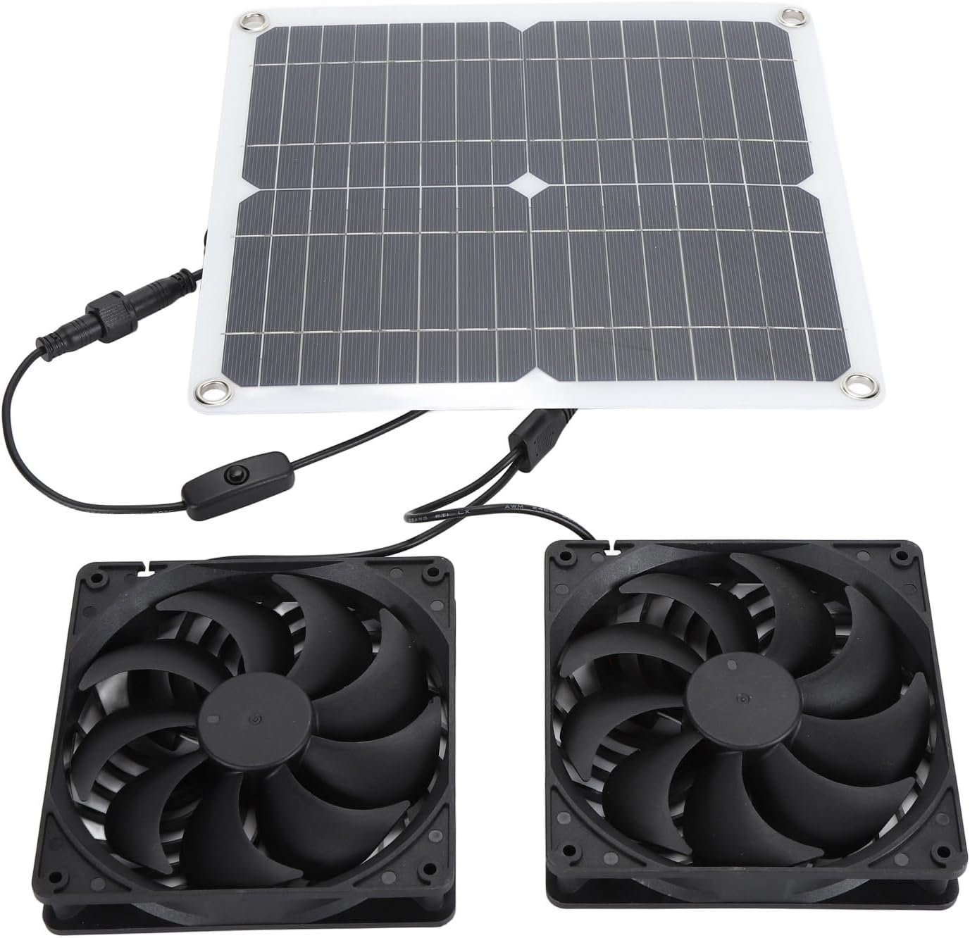 Solarpanel-ventilator-set, Monokristalliner Solarpanel-ventilator Mit 12 W, 18 V, 3000 U/min Abluftleistung, Schutzart Ip65, Für Hühnerstall, Gewächshaus, Schuppen, Haus