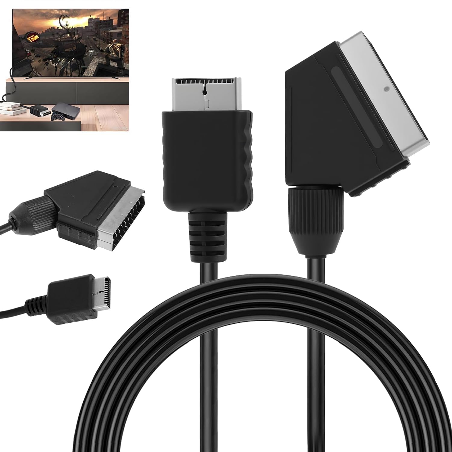 Scart-zu-hdmi-konverter All-in-one-audio-video-adapter Mit Scart-eingang Und Hdmi-ausgang Usb-stromversorgung Hd 720p/1080p Für Hdtv, Set-top-box, Vhs, Xbox, Ps3, Sky, Blu-ray 1,8 M