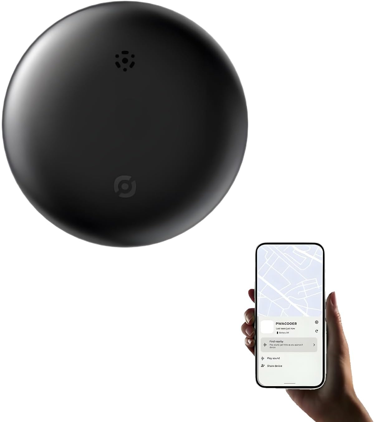 Intelligenter Bluetooth-tracker, Schlüsselfinder, Gepäck-tracker, Kompatibel Mit „mein Gerät Suchen“, Gegenstandsfinder Mit Trageband Für Gepäck/geldbörse/rucksack Etc. (android) (schwarz)