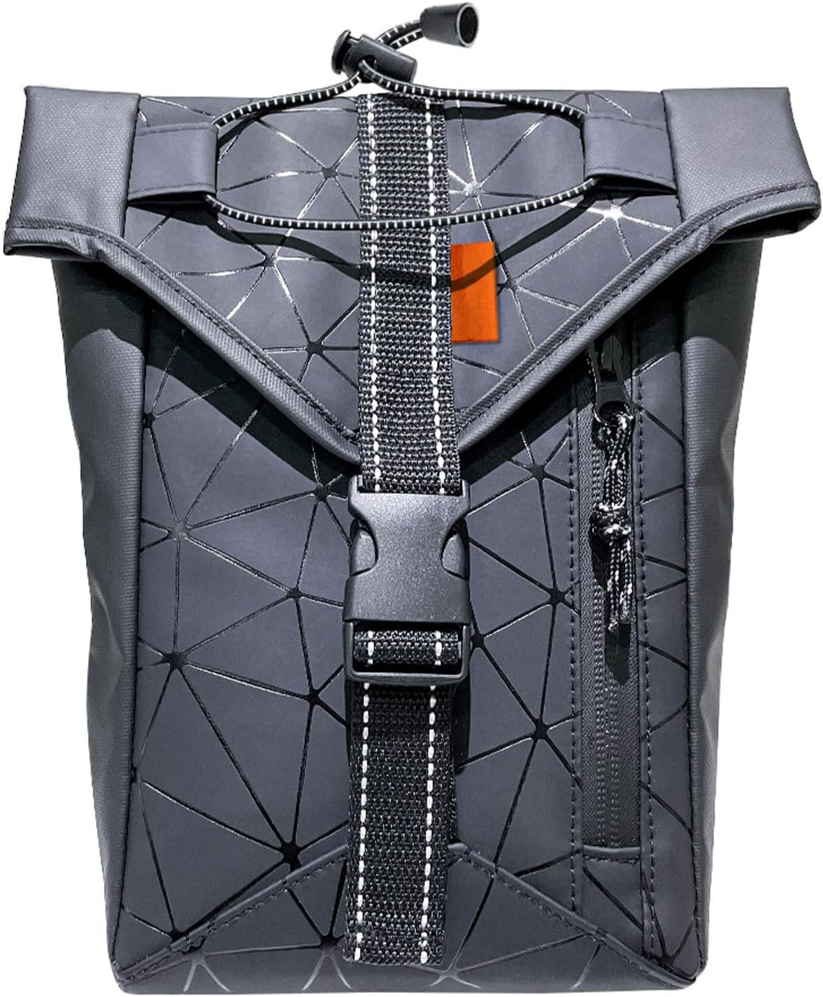 Wasserdichte Motorrad-oberschenkeltasche Mit Reflektorstreifen, 2 Liter Fassungsvermögen, Verstellbar, Aus Oxford-gewebe Und Pu-leder Mit Geometrischem Muster, Maße 25 X 15 X 7 Cm