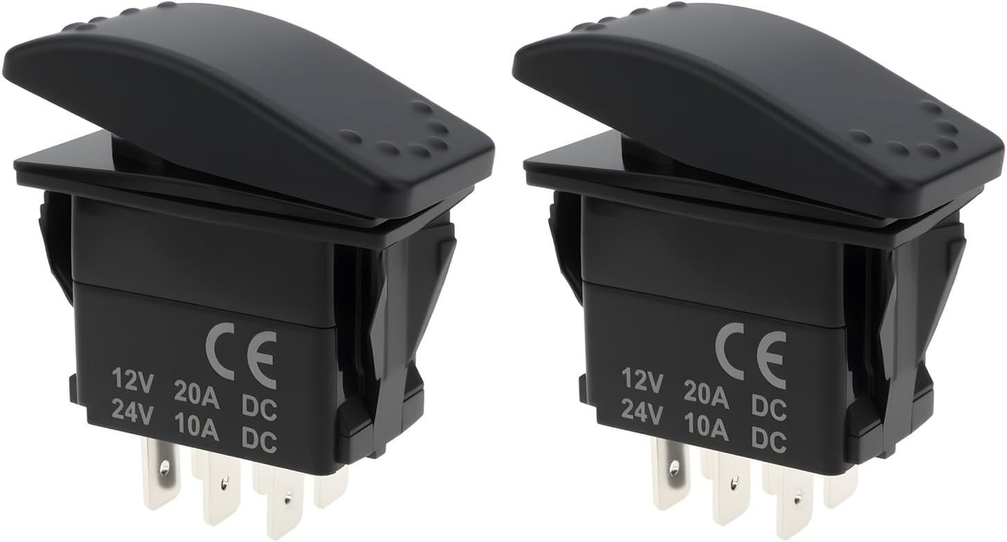 X Wasserdichte 6-polige 3-positionen 12v 20a Dpdt Ein-aus-ein Wippschalter Für Den Außenbereich