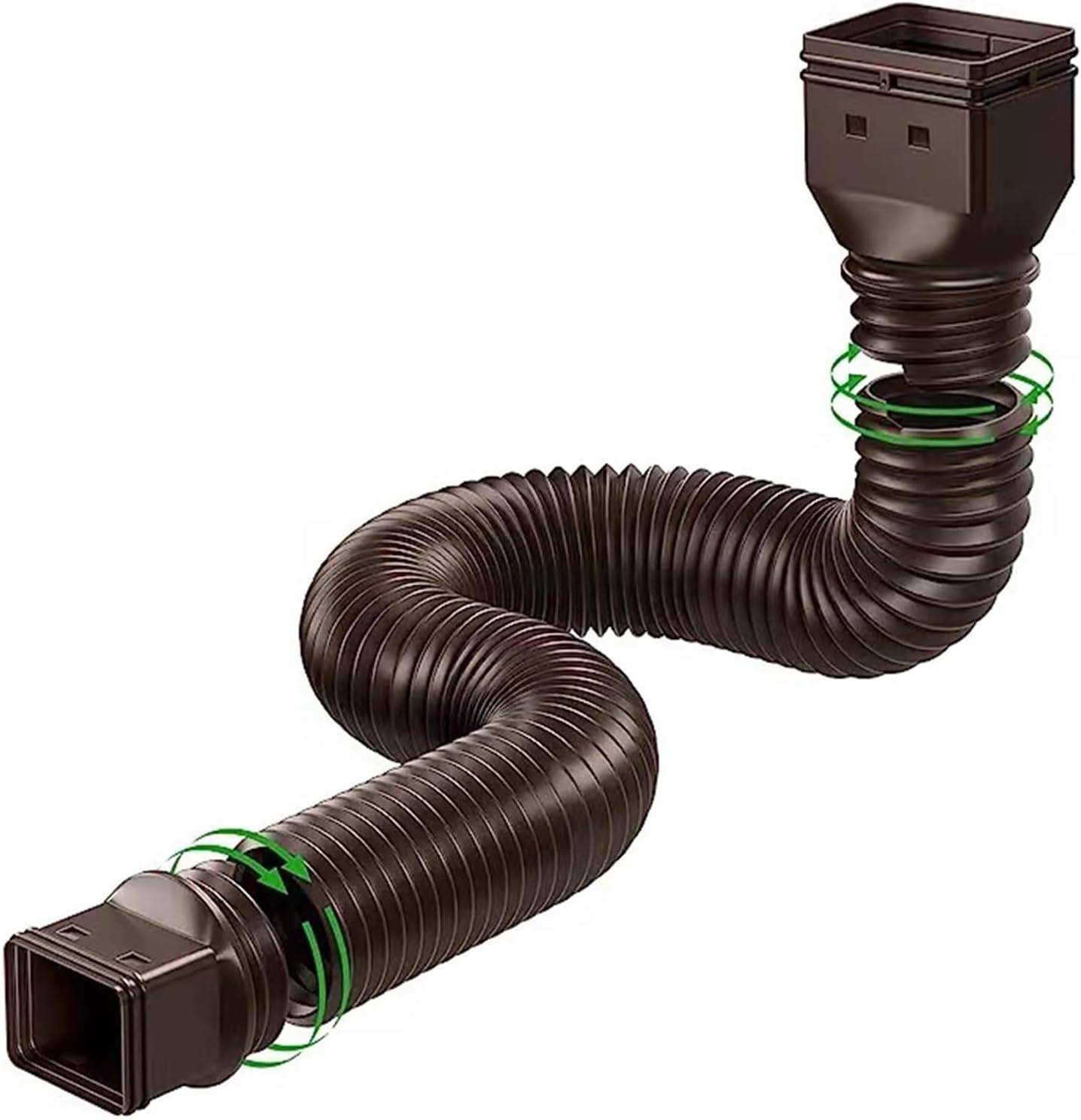 Flexible Dachrinnenverlängerung Mit 2 X 3 Zoll Und 3 X 4 Zoll Adaptern, Ausziehbar Von 21 Bis 59 Zoll, Aus Verdicktem Pe-material, Frost- Und Explosionsgeschützt