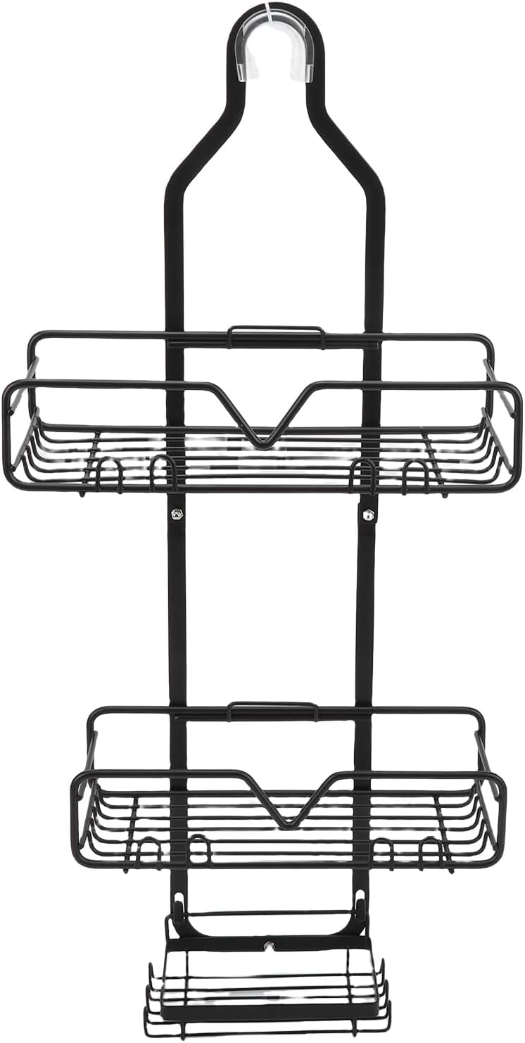 Hängender Duschorganizer, Duschablage, Mehrlagiges Design, Pulverbeschichteter Kohlenstoffstahl Mit 4 Haken Und Saugnäpfen Für Shampoo Und Waschmittel