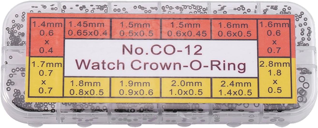O-ring-set Aus Gummi, 12 Größen, 1,4–2,8 Mm, Für Kleine Kronen, Für Uhren Und Mechanische Geräte, Inklusive Aufbewahrungsbox Aus Kunststoff