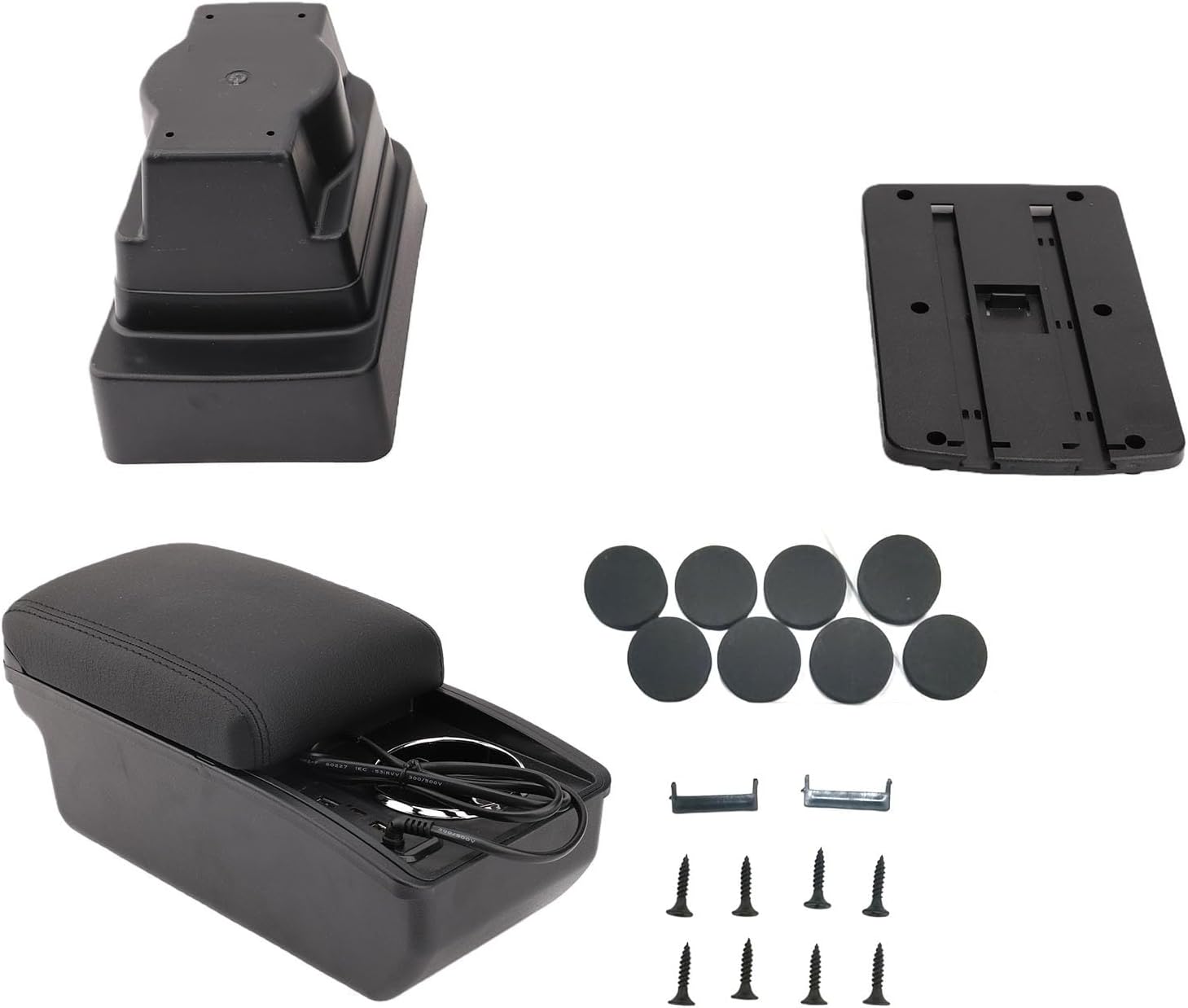 Ablagefach Für Die Armlehnenkonsole Mit 5 Usb-a-anschlüssen Und 1 Usb-c-schnellladeanschluss, Ersatz-organizer Mit Zwei Ebenen Für J 2009-2015 (black Line)