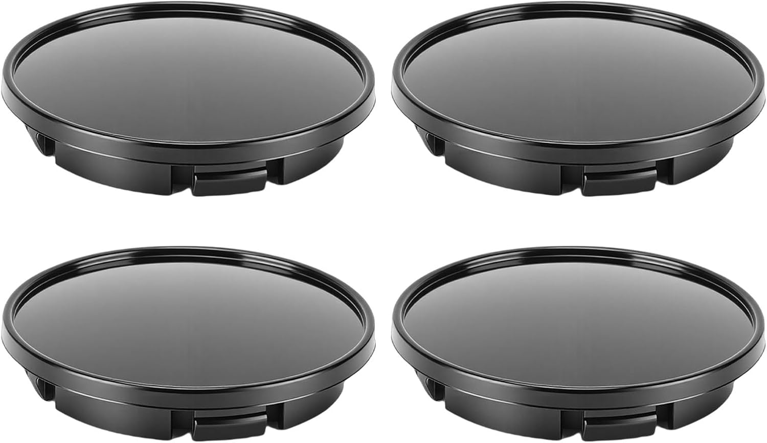 4-teilige Radnabenkappen, Staubdichter Abs-kunststoff, 66 Mm Außendurchmesser, 55,5 Mm Innendurchmesser, Ersatzkappen Mit Gebürsteter Metalloberfläche, Für Vw Käfer (schwarz)