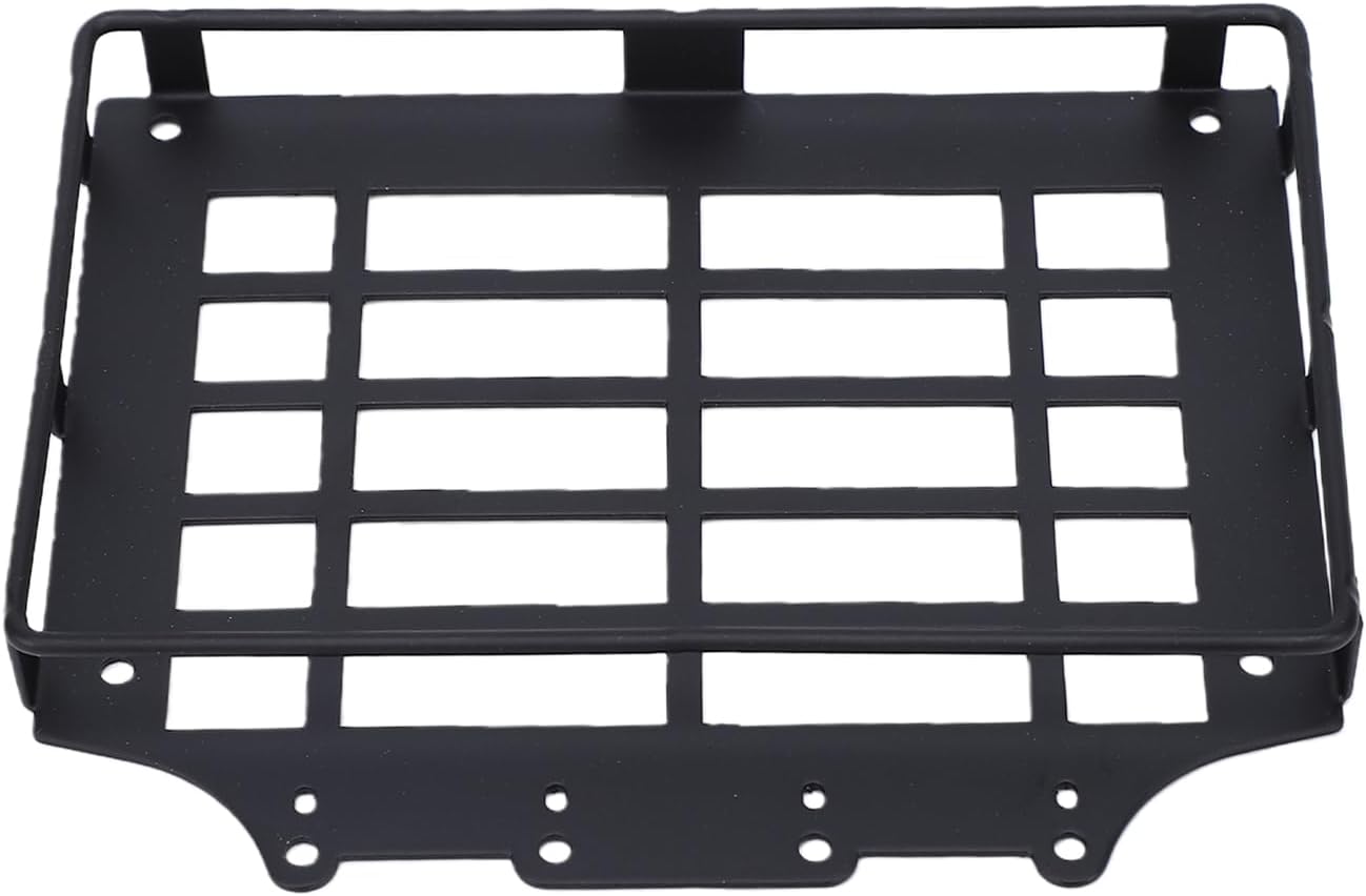 Metall-dachträger Für Mjx H12y Rc 1/12 Kettenfahrzeug-gepäckträger, Mit Offenem Gitter, Rostfrei, Schwarz, 11 X 8,8 X 1,2 Cm