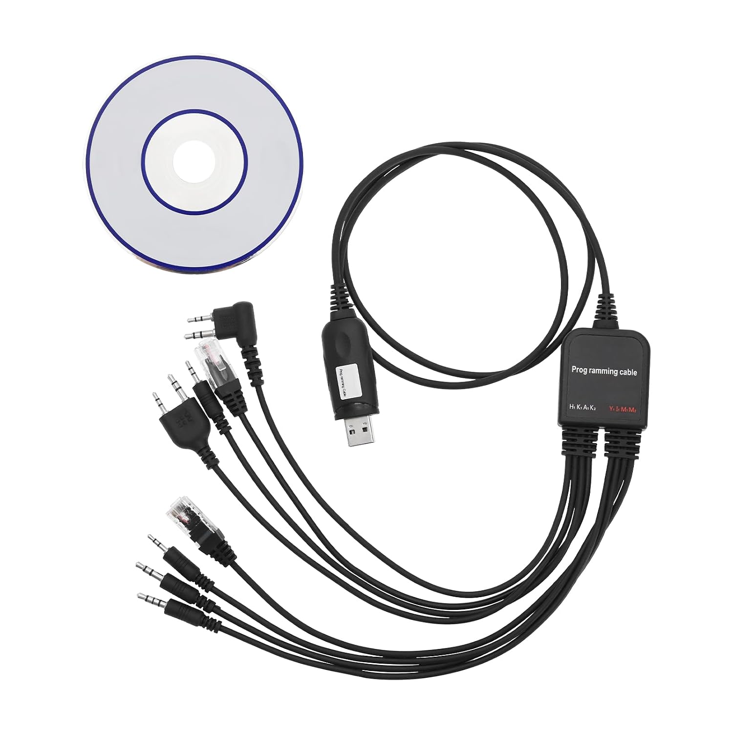 8-in-1 Usb-programmierkabel, Funkprogrammierkabel, Kompatibel Mit Motorola, Kenwood, Hyt Und Icom