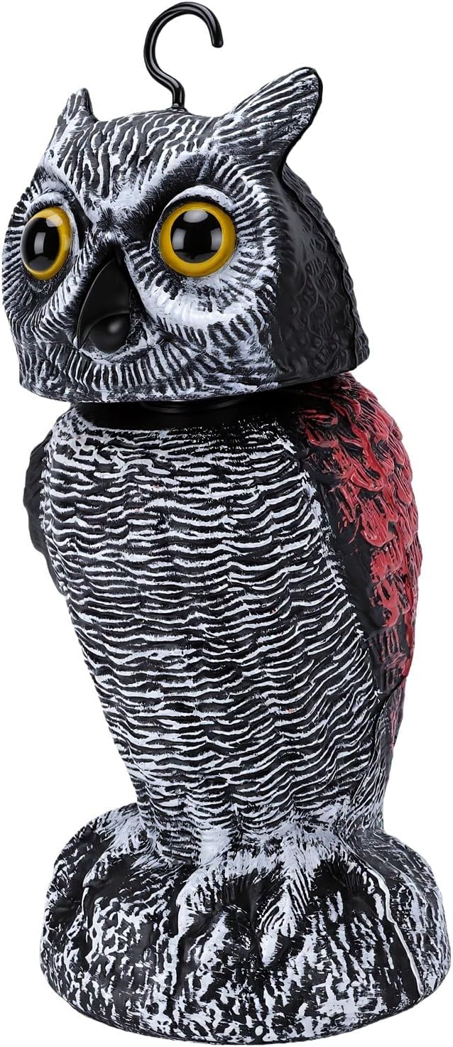 Realistische Eulenattrappe Mit Drehbarem Kopf, Abschreckungsstatue Für