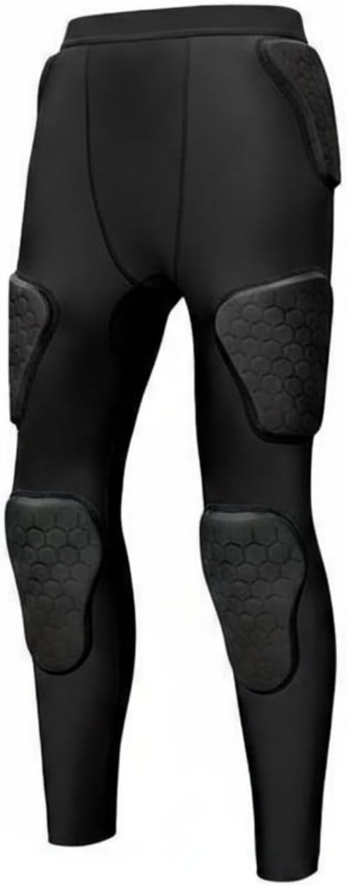 Gepolsterte Kompressions-schutzhose Für Erwachsene, Stoßdämpfende Sporttights Mit Eva-polsterung, Schmale Passform, Flexibel Und Leicht, Passend Für Xxl, Schwarz-schwarz