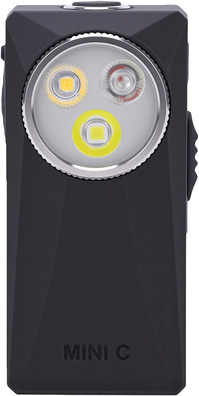 Mini-clip-taschenlampe, 800 Lm Rvb, 4 Modi (schwarz)