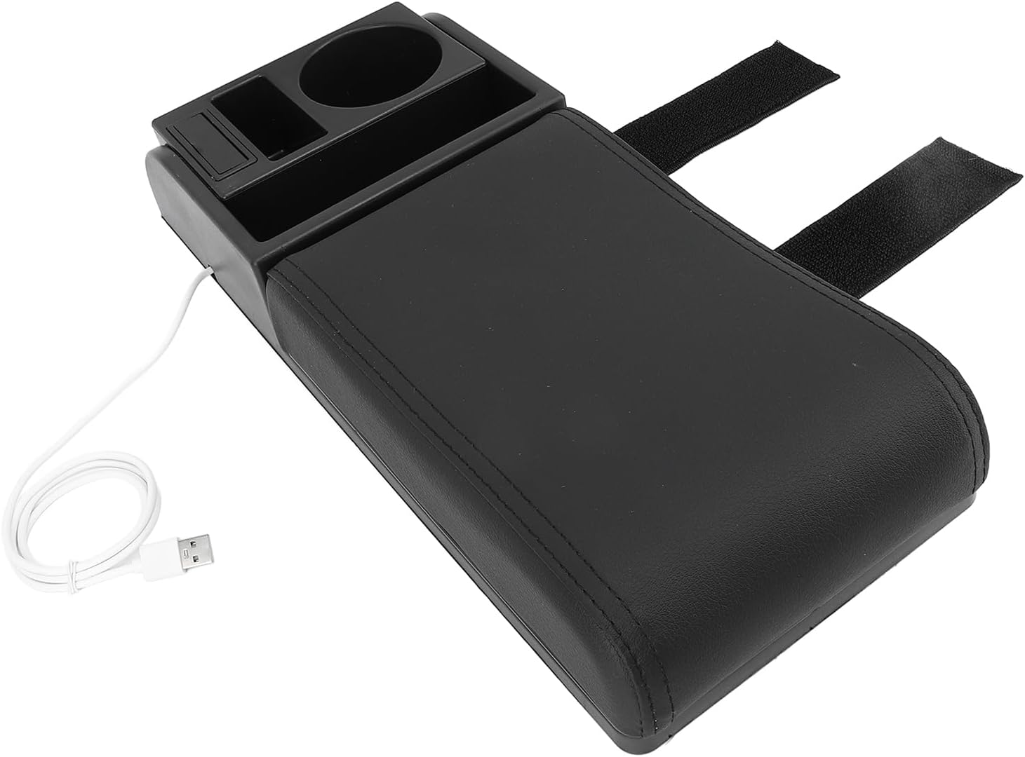 Universelles Auto-mittelkonsolen-armlehnenkissen Mit Usb-anschluss (schwarz)