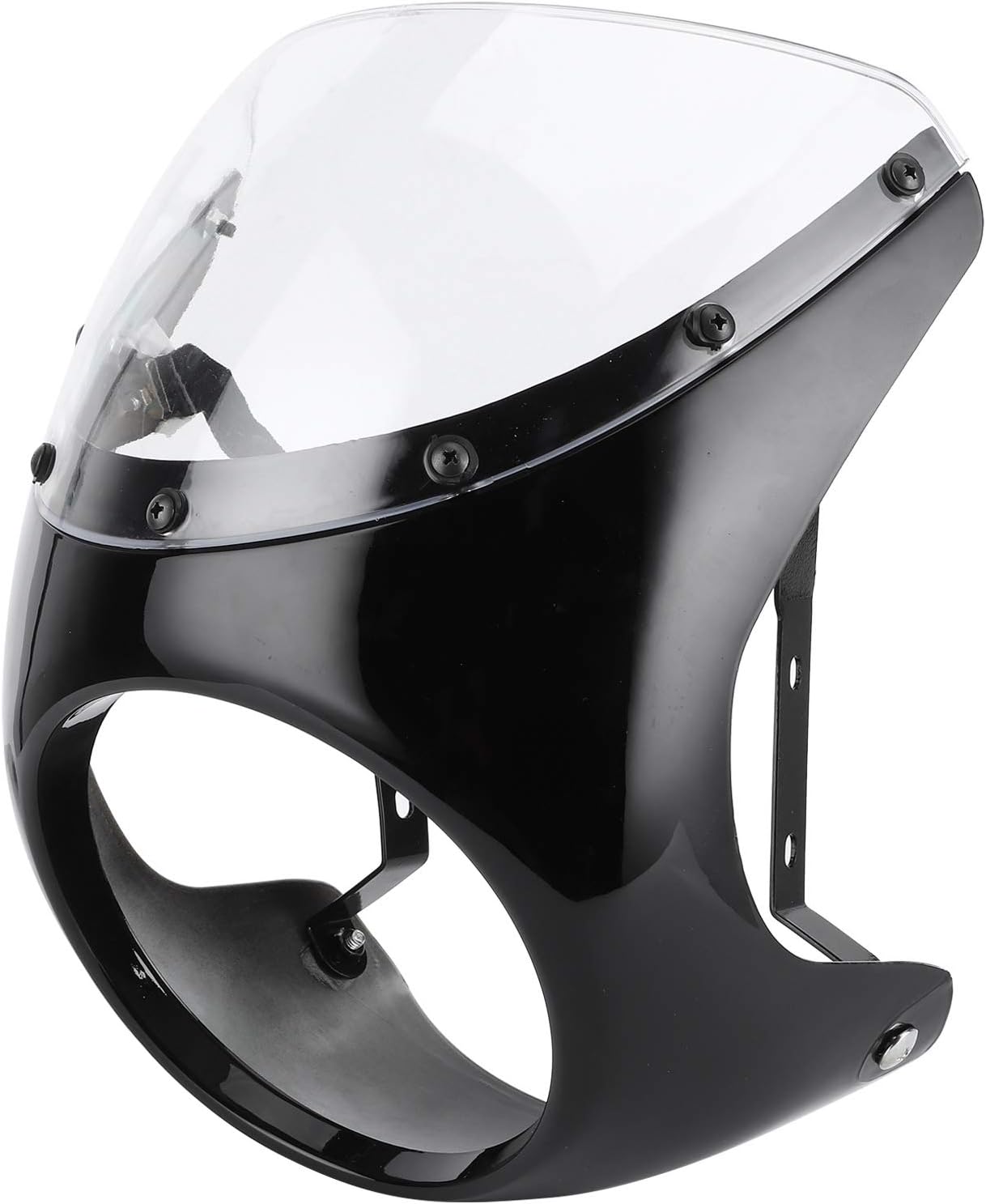 7-zoll-motorradscheinwerferverkleidung, Windschutzscheibe Und Windschild, Matt Schwarz