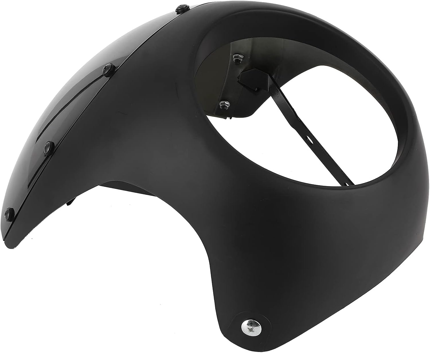 7-zoll-motorradscheinwerferverkleidung, Windschutzscheibe Und Windschild, Matt Schwarz (schwarz)