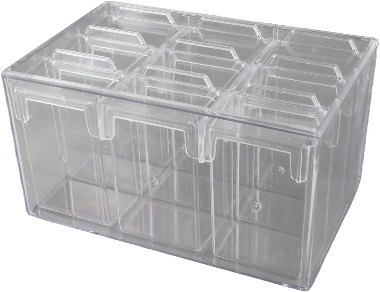 Schreibtisch-aufbewahrungsbox Mit 9 Fächern, Transparenter Pp-schreibtischorganizer, 12 X 10 X 18 Cm, Staubdichtes Design Mit 9 Schubladen Für Schreibwaren