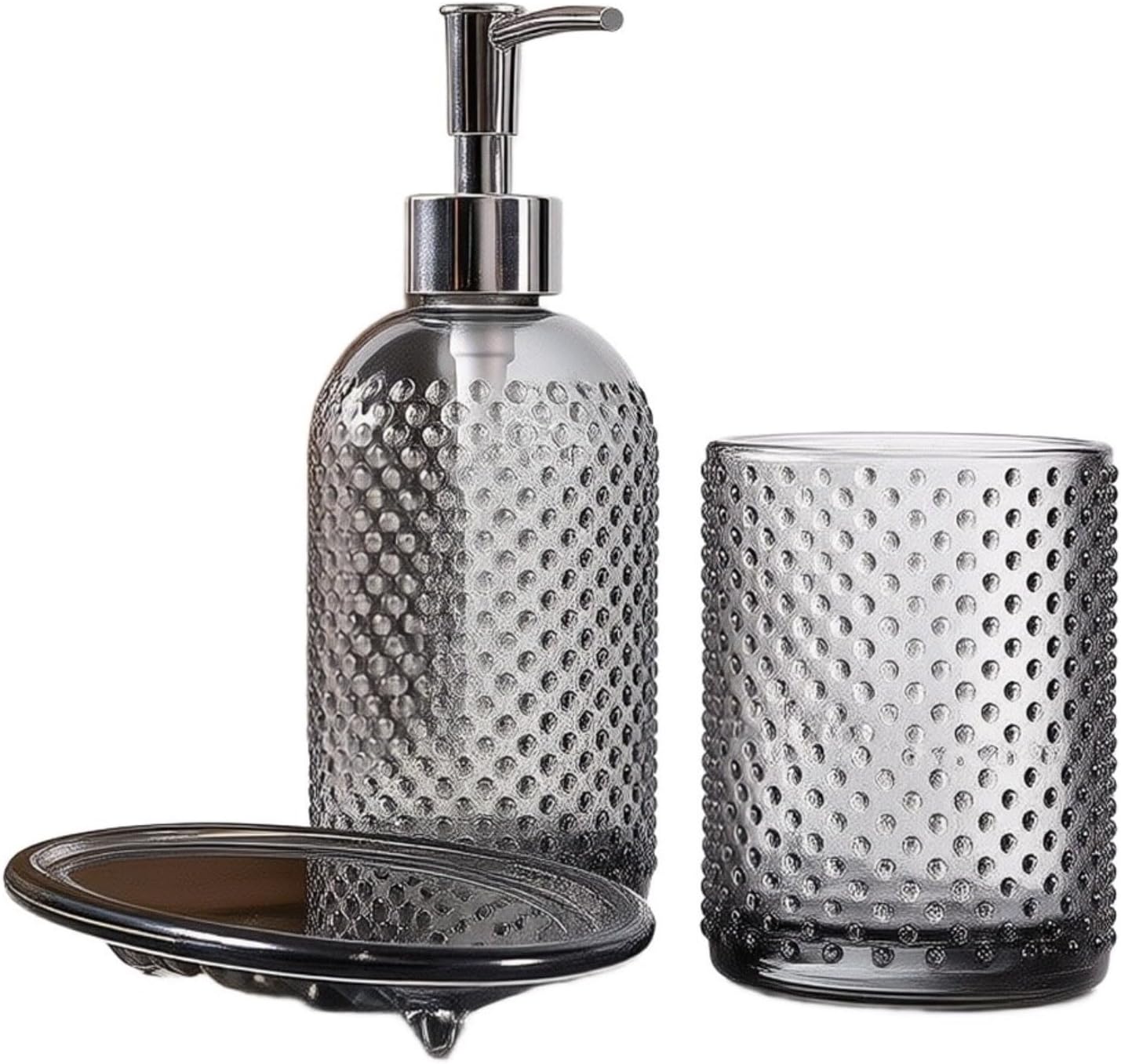 3-teiliges Badezimmer-accessoire-set Aus Glas Mit