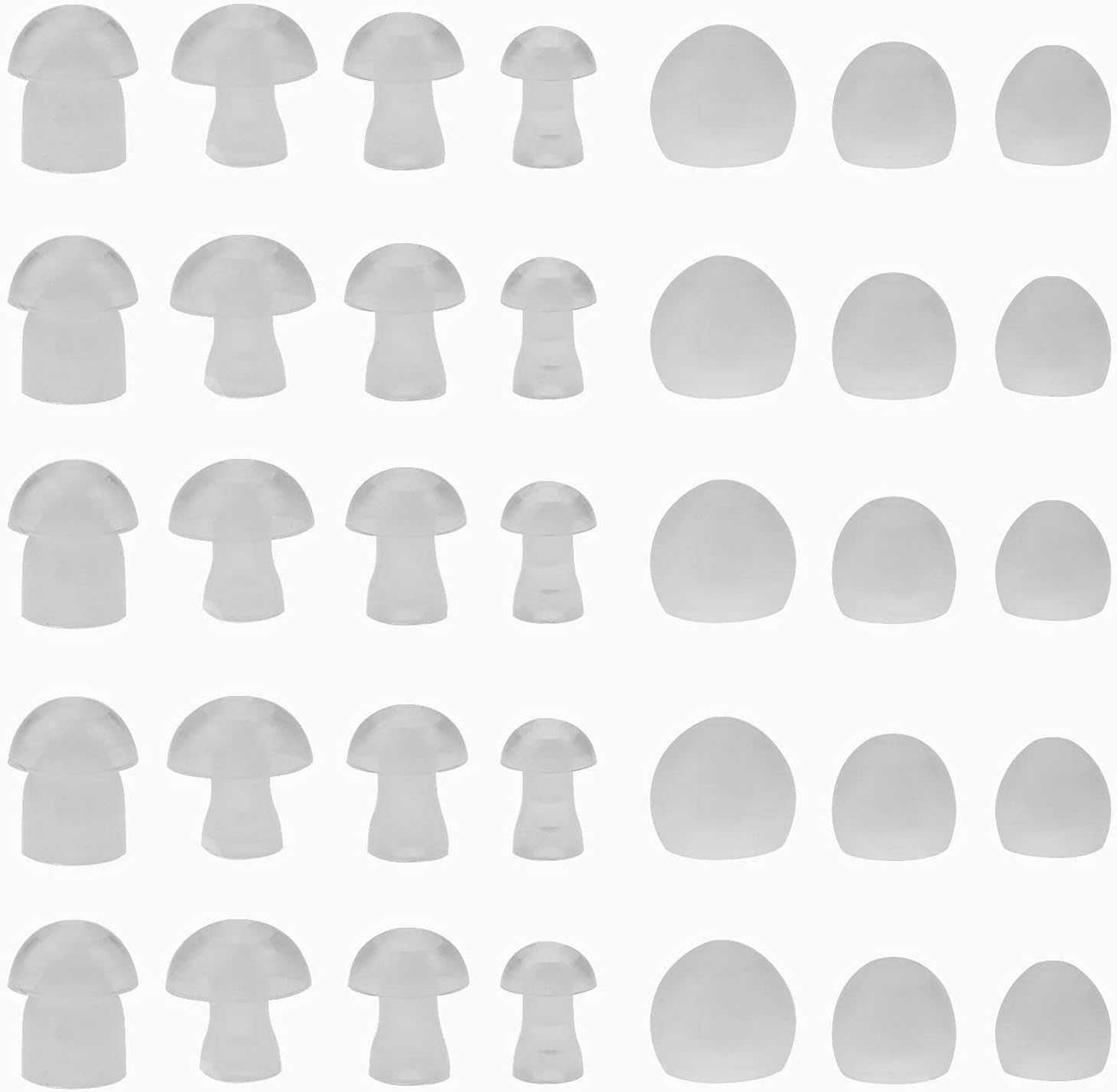 35 Stück Universelle Silikon-pilzkuppeln Für Hörgeräte, Ohrstöpsel Und Hinter-dem-ohr-verstärker (hdo).