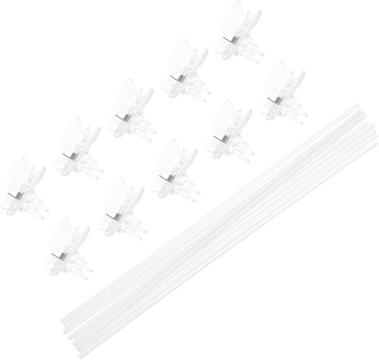 Set Mit 20 Transparenten Pflanzenstützen Aus Kunststoff, 30 Cm Lange Orchideenclips Für Kletterpflanzen, Kippsicherung, Zubehör Für Phalaenopsis Und Empfindliche Blumen