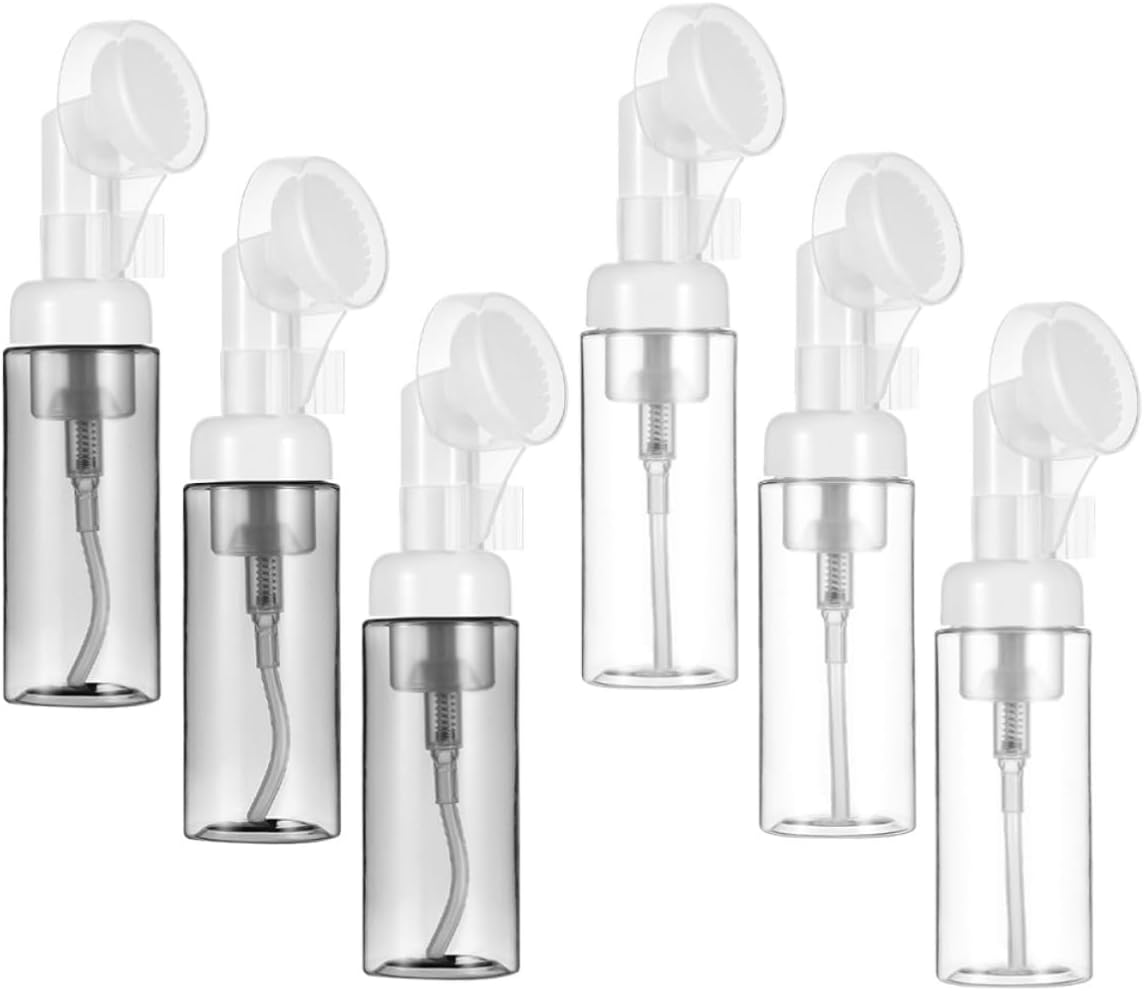 6-teiliges Gesichtspflege-set Mit Spenderflaschen Für Zuhause Und Unterwegs, Für Conditioner Und Gel, Schaumflasche Mit Bürste, 60 Ml, Nachfüllbar Und Wiederverwendbar, Aus Kunststoff