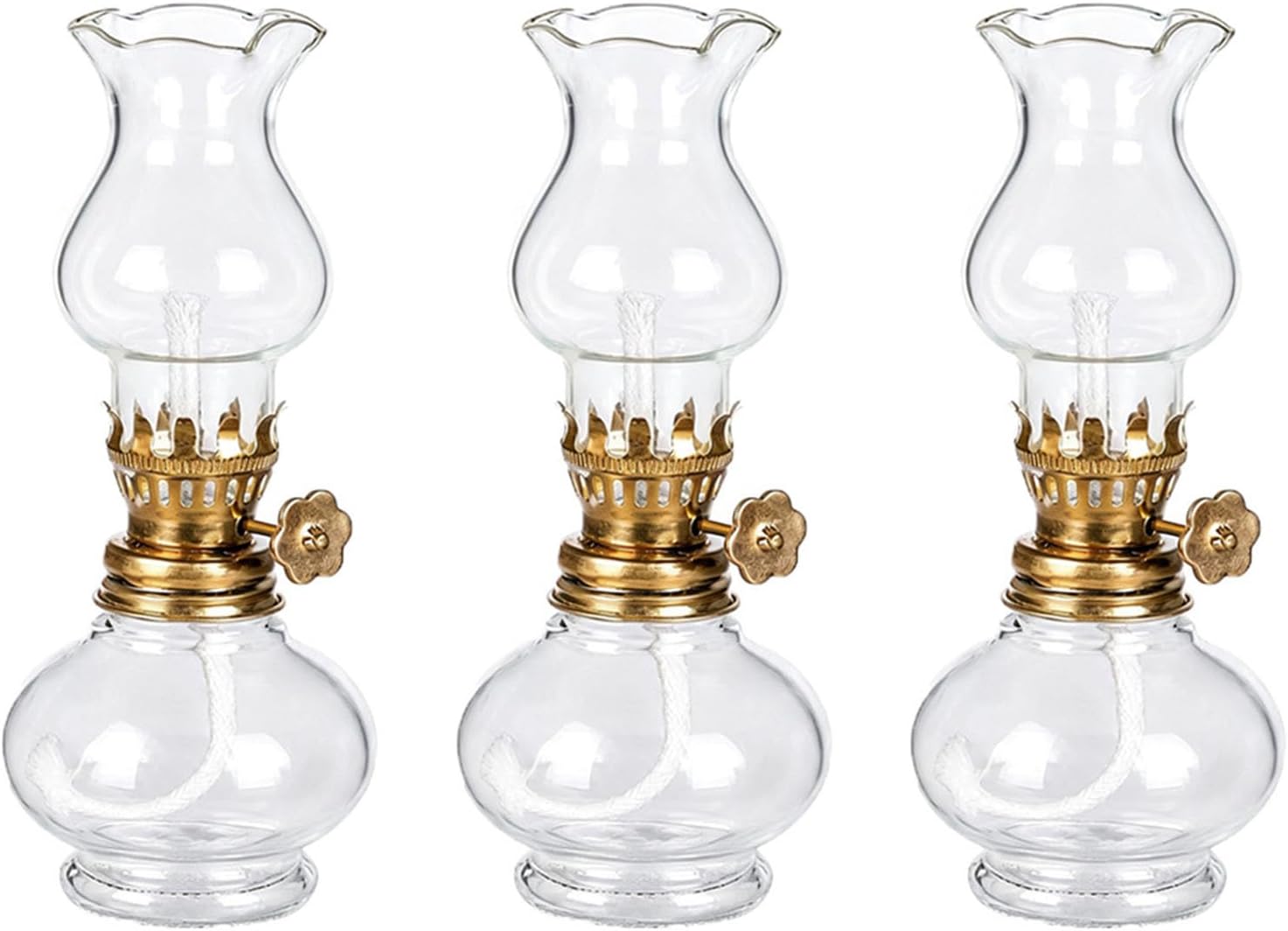 Mini-petroleumlampe, 3-teiliges Set Vintage-öllampen Aus Glas