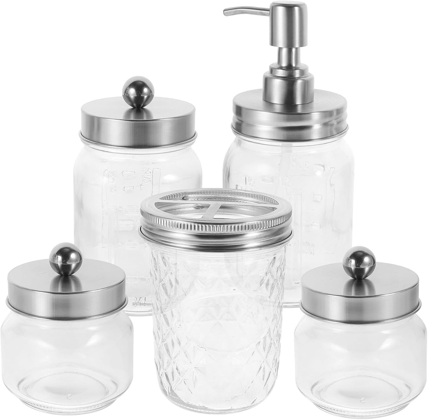 Mason 5-teiliges Badezimmer-accessoire-set Aus Glas