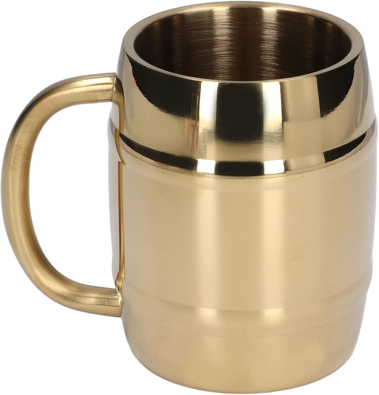 Kaffeebecher, Edelstahl-wasserbecher, Doppelwandige Wärmeisolierung Mit Geschweißtem Griff, Großes Fassungsvermögen Für Büro, Camping, Restaurant, Zuhause (420 Ml)