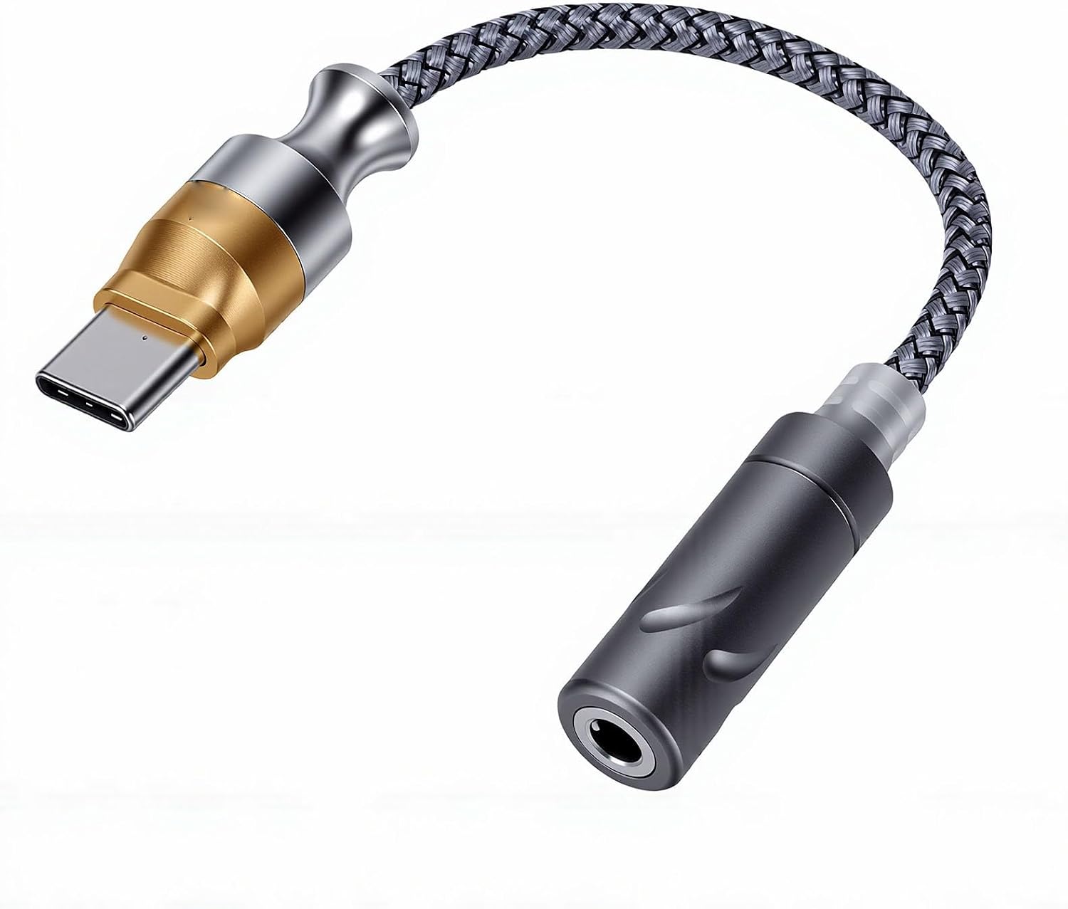 Usb-c-auf-3,5-mm-kopfhöreradapter, Cx31993-dac-chip, 24-bit/96-khz-hochauflösungsdekodierung Mit Inline-bedienelementen Für Lautstärke Und Anrufe, Ideal Für Typ-c-geräte (gold)