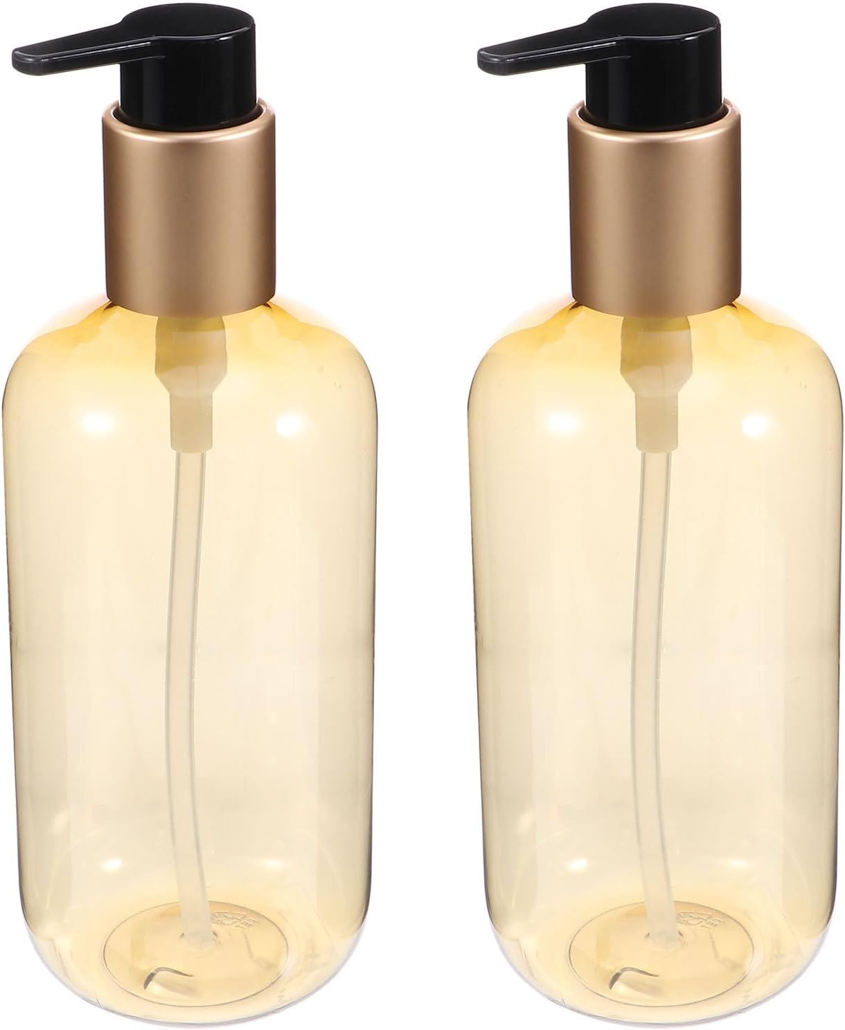 2-teiliges Set Aus Nachfüllbaren, Goldfarbenen 300-ml-pumpflaschen Aus Kunststoff Für Feuchtigkeitslotion Und -gel, Handliche Größe Für Reisen Und Zuhause