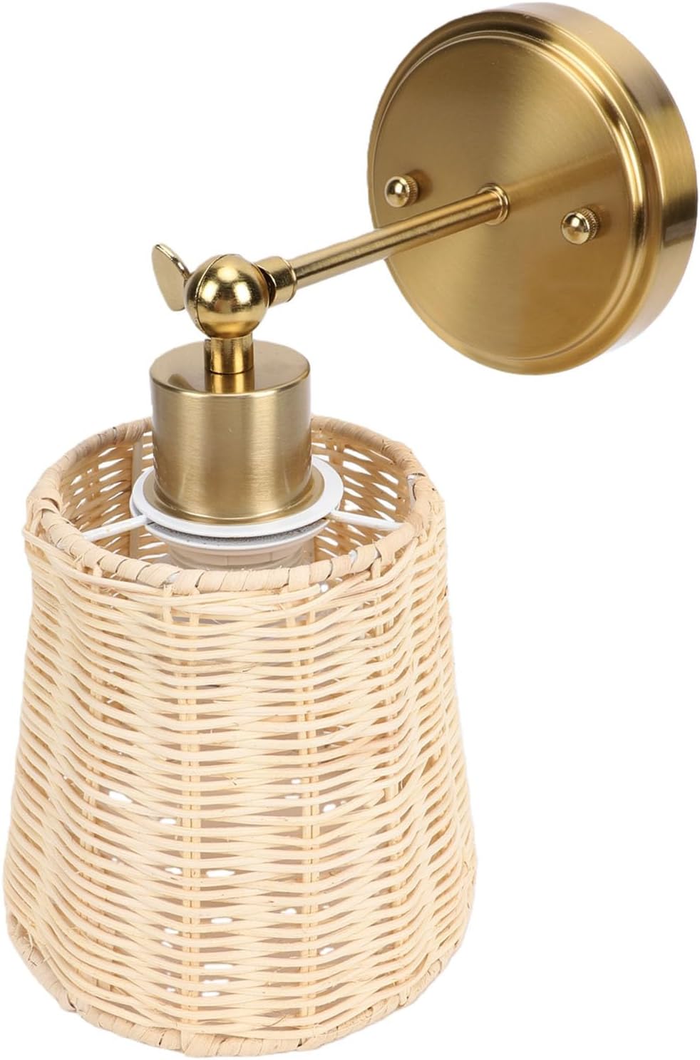 Kabellose Wandleuchte Mit Rattanschirm, Licht