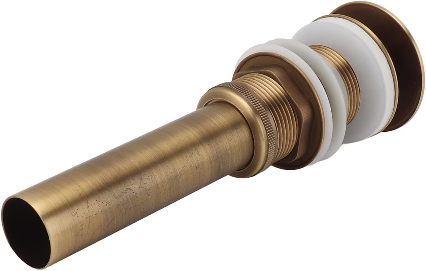 Abflussstopfen Aus Massivem Messing, Antik-stil, Spülbeckenstopfen Mit Überlauf, Ideal Für Badezimmer-wcs (ohne Loch)