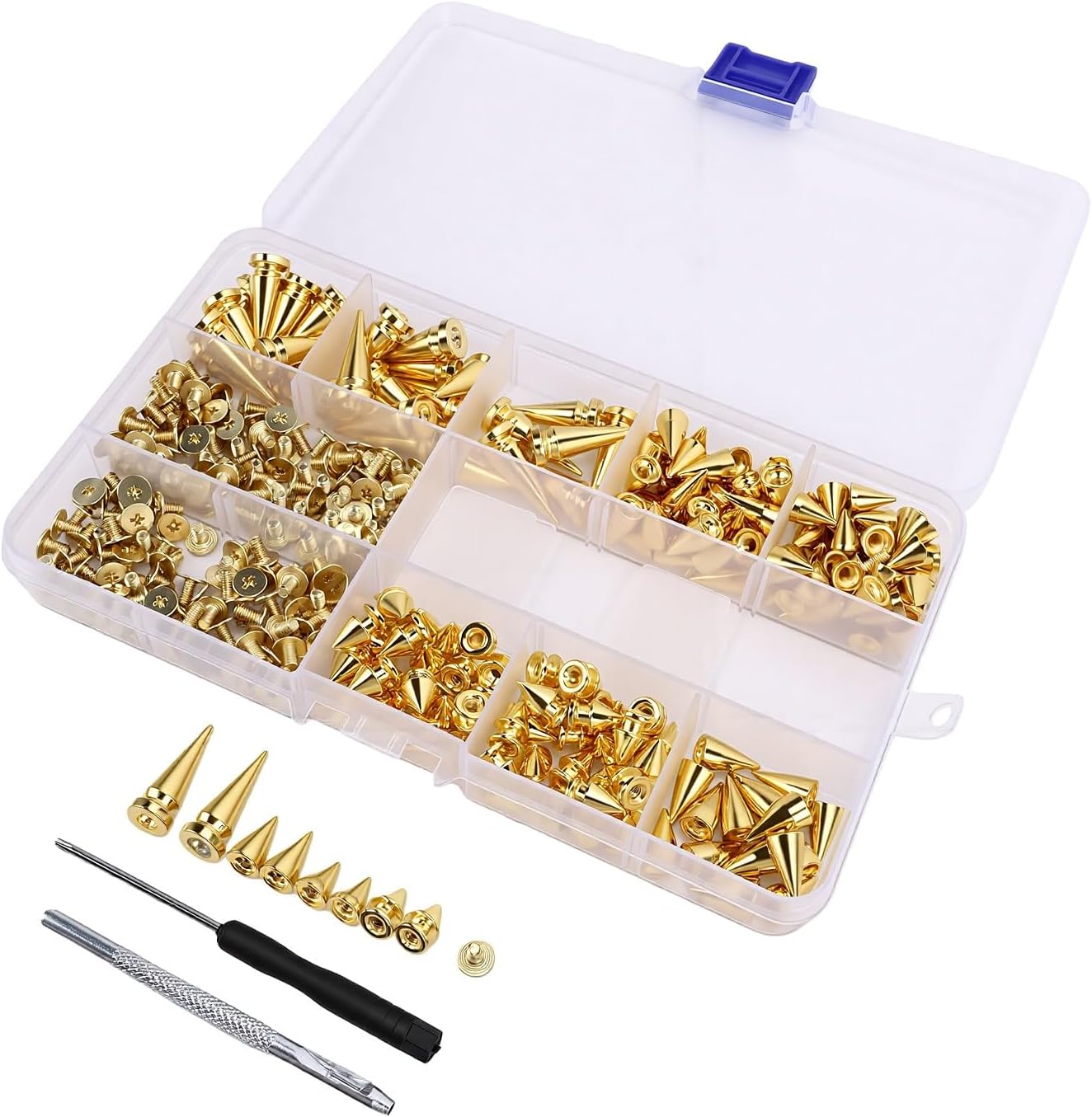 Metallnagelset, 180 Stück, 4 Größen Von Punk-kegel- Und Pyramidennägeln