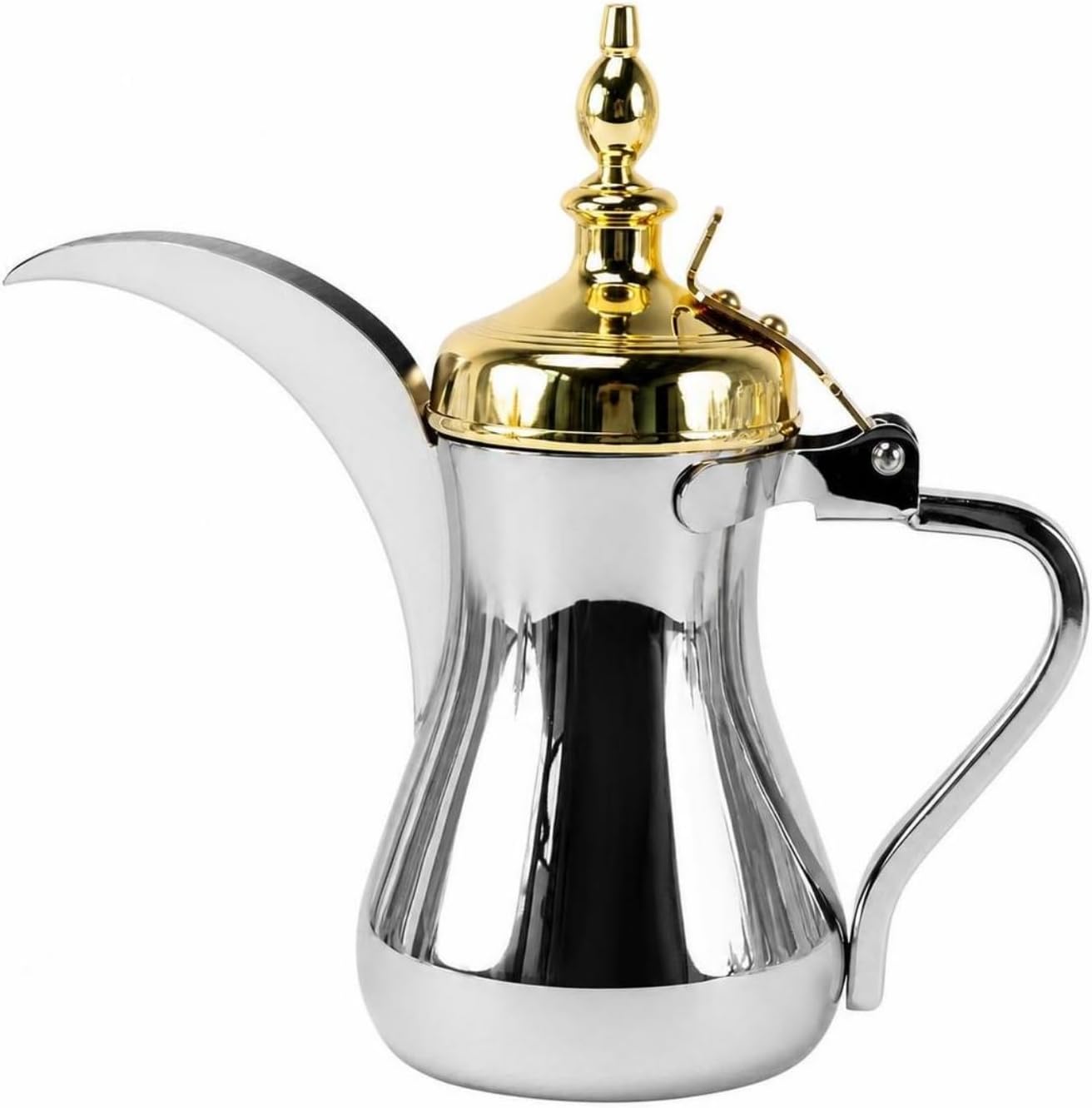 Orientalische Kaffeemaschine, Für Den Herd Geeignet, 700 Ml, Chrom Mit Goldenem Deckel