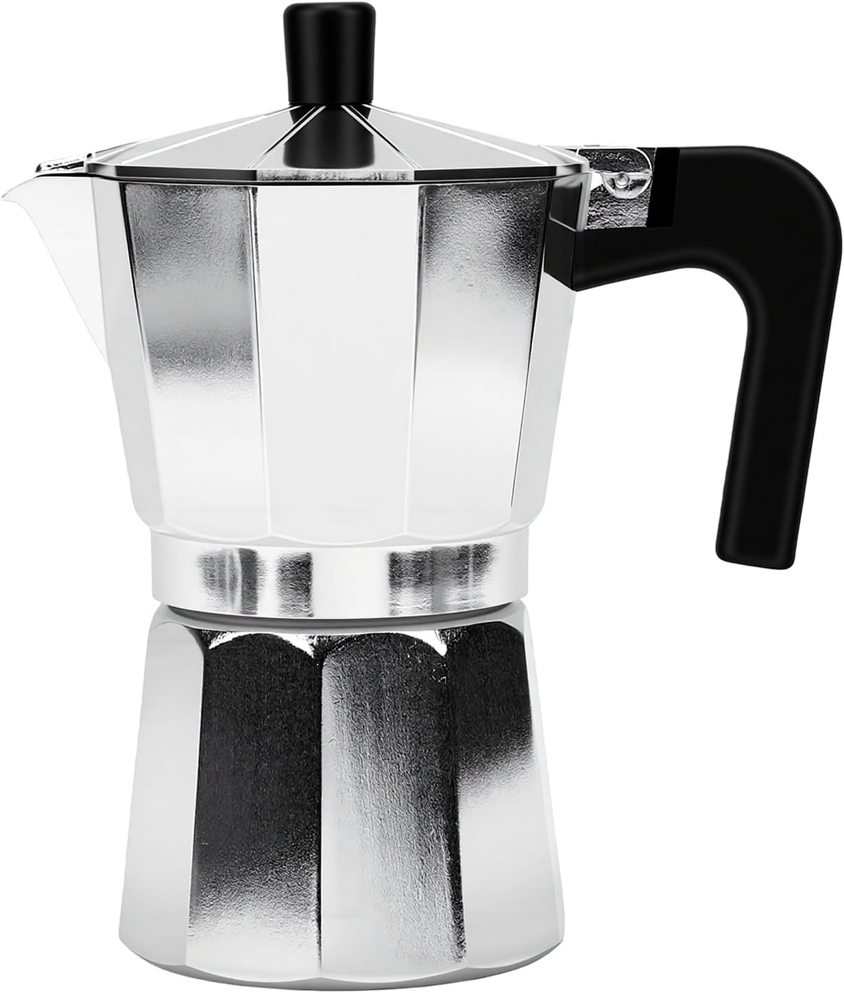 6-tassen-kaffeemaschine (300 Ml) Mit Abnehmbarem Deckel, Hitzebeständige Mokkakanne Für Zuhause Und Camping, Aluminiumguss, 10 Oz, 6 Portionen