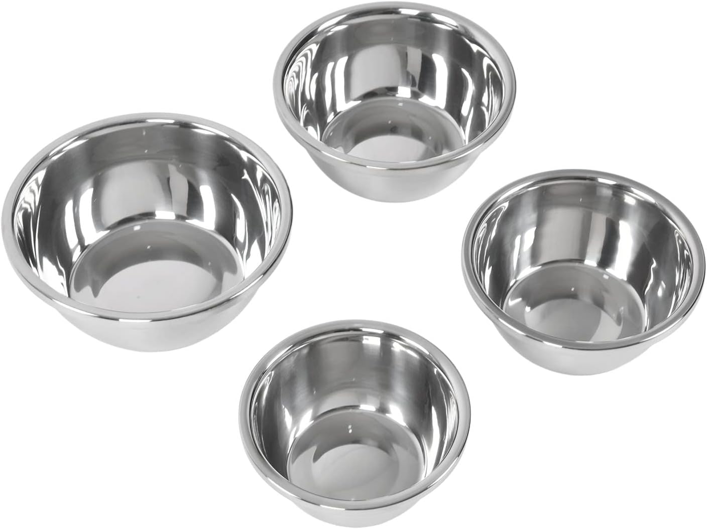 Rührschüssel-set, 4-teilig, Edelstahl 304, Durchmesser 7,1 Bis 9,4 Zoll, Stapelbar, Abgerundete Kanten Und Stabiler Boden Für Die Zubereitung Von Speisen