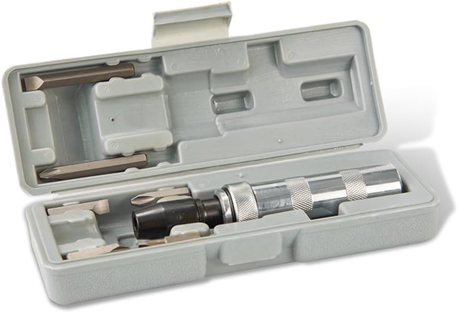 7-teiliges Schlagschrauber-set Inklusive Steckschlüsselschraubendrehern, Muttern, Gewindebohrern, Gewindestiften Und Bohrern.