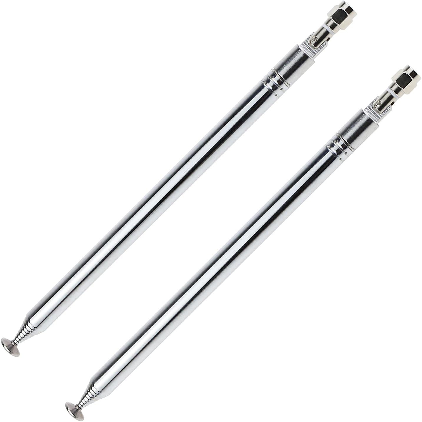 2 Stück 10-teilige Teleskopantenne 200–1200 Mm, 10 Mm Durchmesser, Dab/fm-antenne Als Ersatz Für Radio/tv/vhf/uhf-funksysteme, Edelstahl