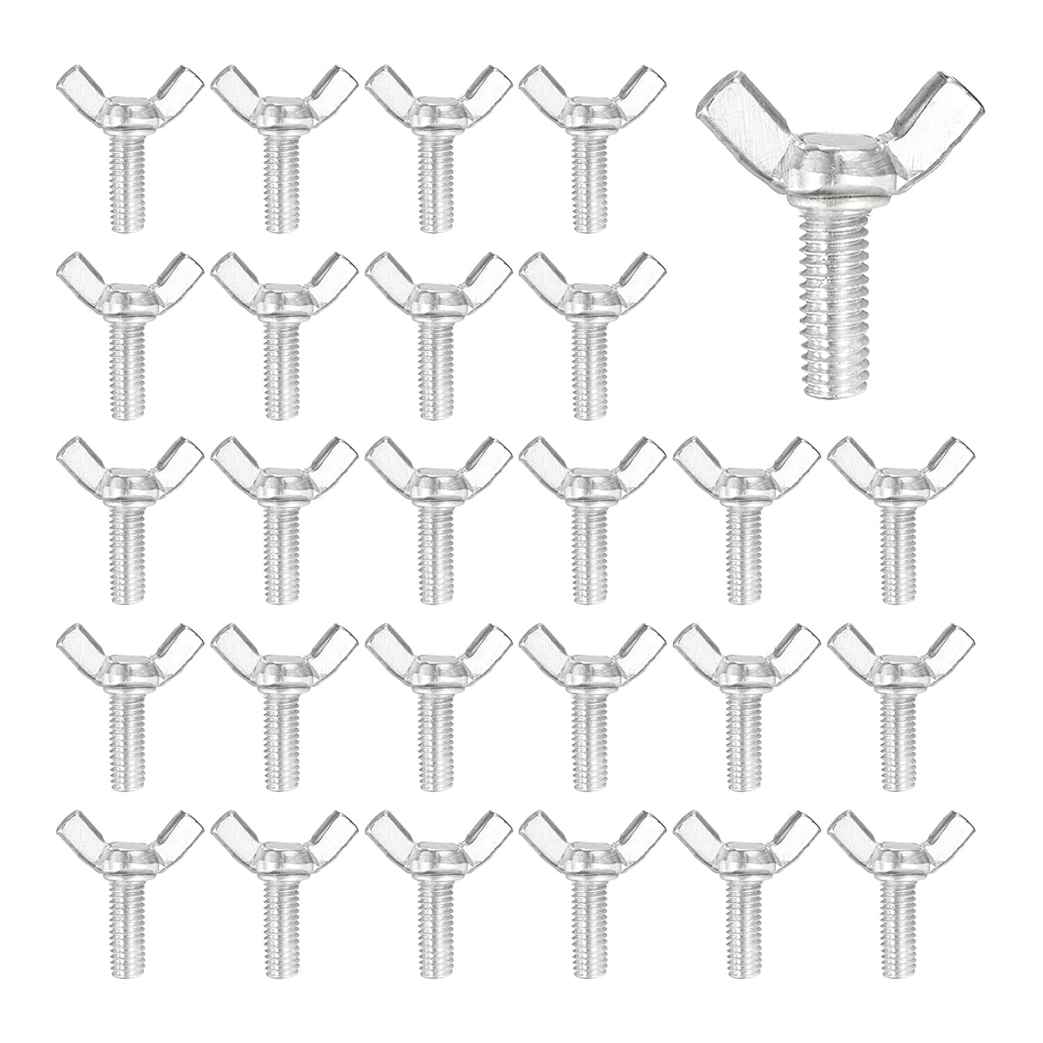 40 Stück M6x16 Mm Flügelschrauben, Verzinkte Flügelschrauben Aus Kohlenstoffstahl, Handbefestigungen Für Haushalt, Maschinen Und Elektronikgeräte