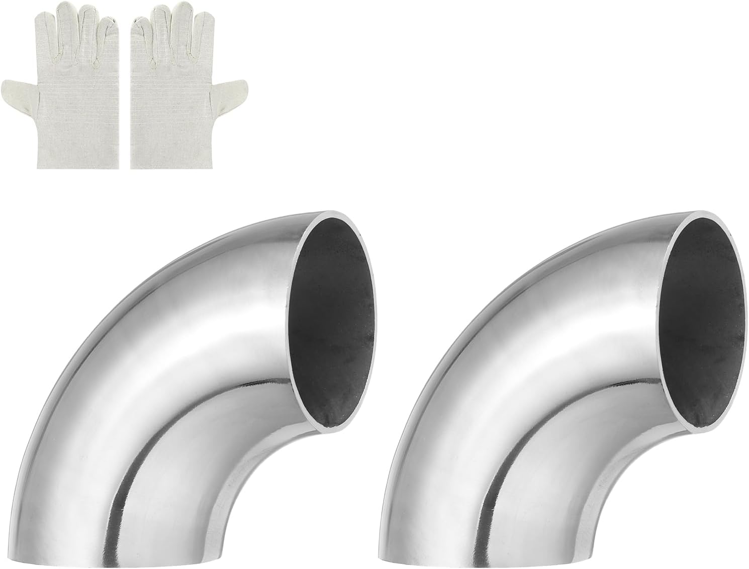 Stück 40 Mm Außendurchmesser 90°-edelstahlwinkel Mit Schweißerhandschuhen, 16 Ga/1,5 Mm Dicker 304 Edelstahl 90°-abflusswinkel Für Entwässerungssysteme, Treppengeländer Für Heizungs-, Lüftungs- Und Kl
