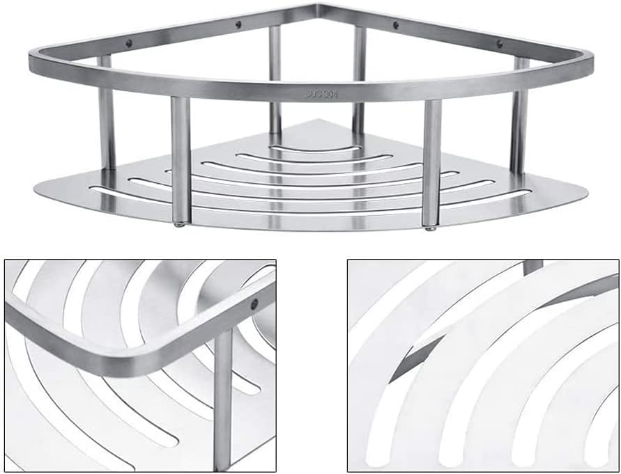 Eckduschablage Aus Edelstahl Mit Ablagefach, Badezimmer, Wanddusche, Platzsparend, Edelstahl 304