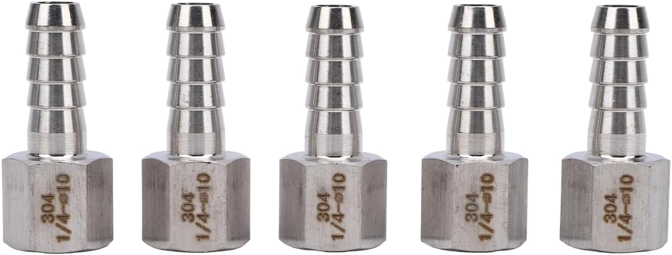 5 Stück Edelstahl-schlauchverbinder, 12 Mm Sechskant