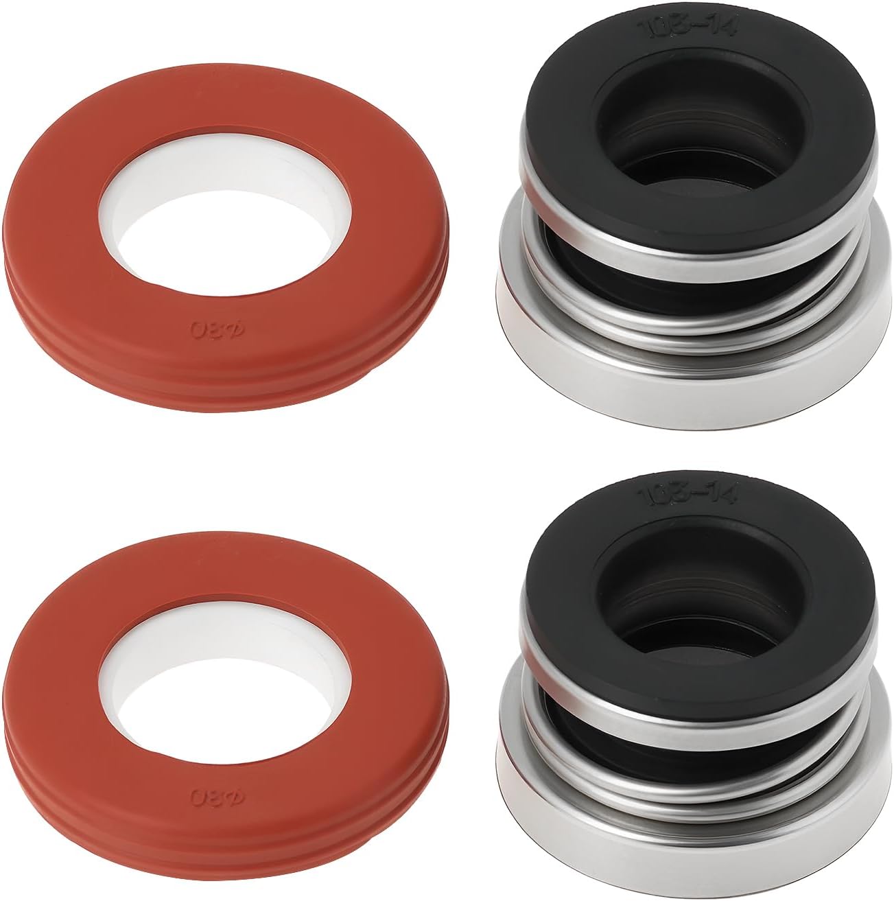 2 Stück Gummi-gleitringdichtung Für Wasserpumpen 14 Mm 9 X 23 Mm / 24 X 30 Mm