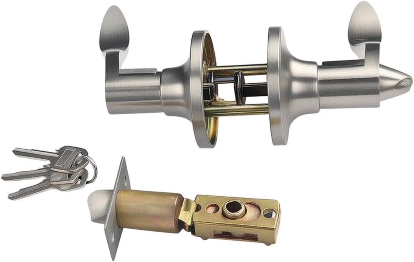 Verrou De Porte À Clé En Laiton Massif Pour Portes De 25 À 45 Mm En Acier