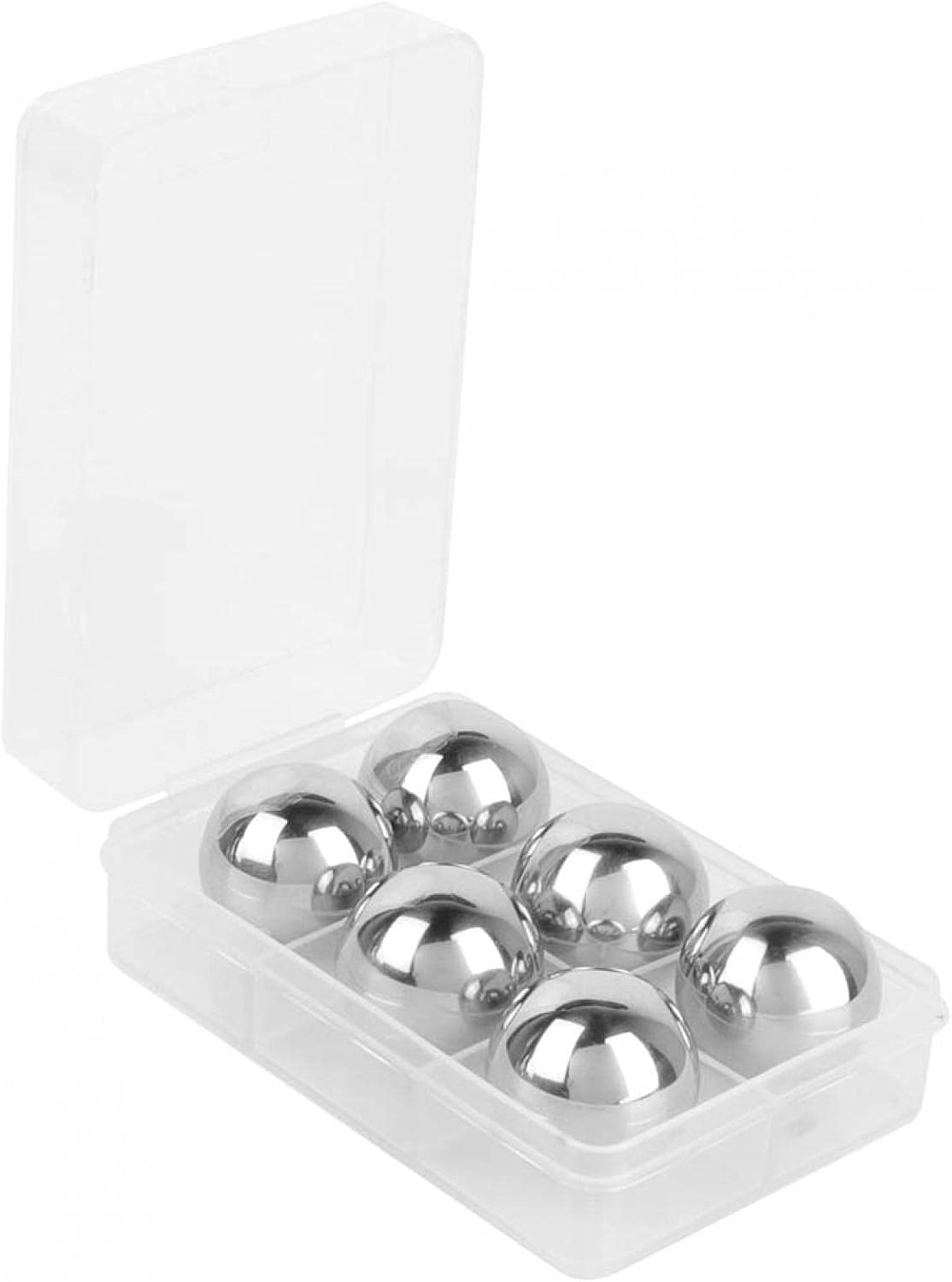 Eissteinkugel, 6 Stück Edelstahl-eiswürfel Für Whisky, Wodka Und Bier - Gekühlter Stein