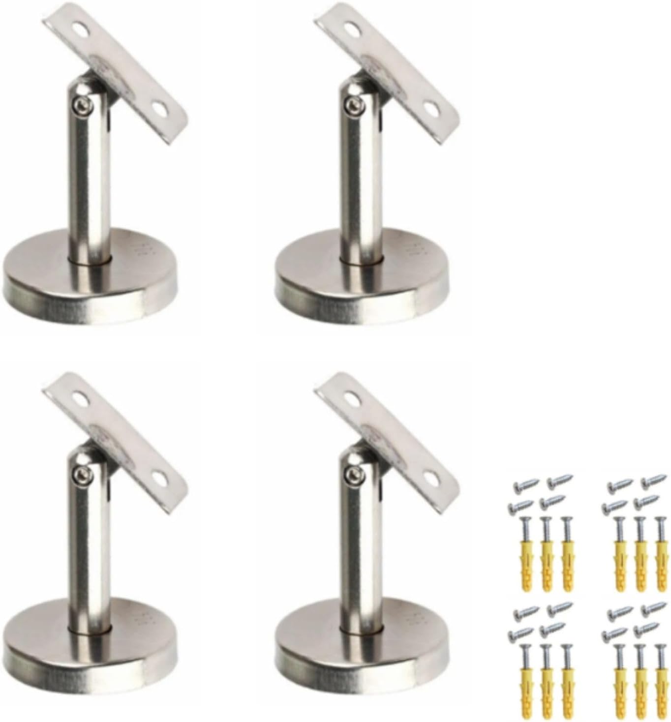 Set Mit 4 Verstellbaren Treppengeländerhalterungen Inklusive Schrauben, Gebogene Platte 60