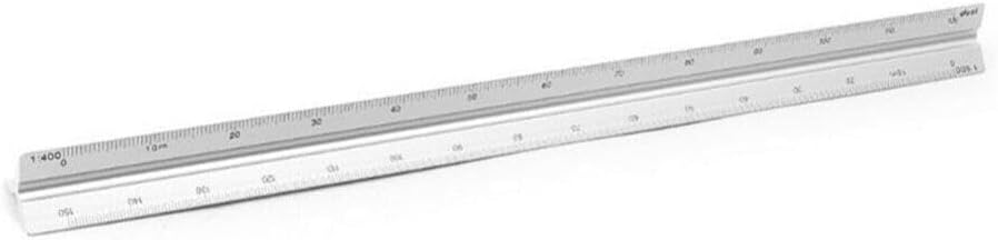 Dreieckiger Architekturmaßstab 1:20, 1:25, 1:50, 1:75, 1:100, 1:125, 30 Cm, Für Architekten, Studenten, Technische Zeichner Und Ingenieure, Silber-aluminium