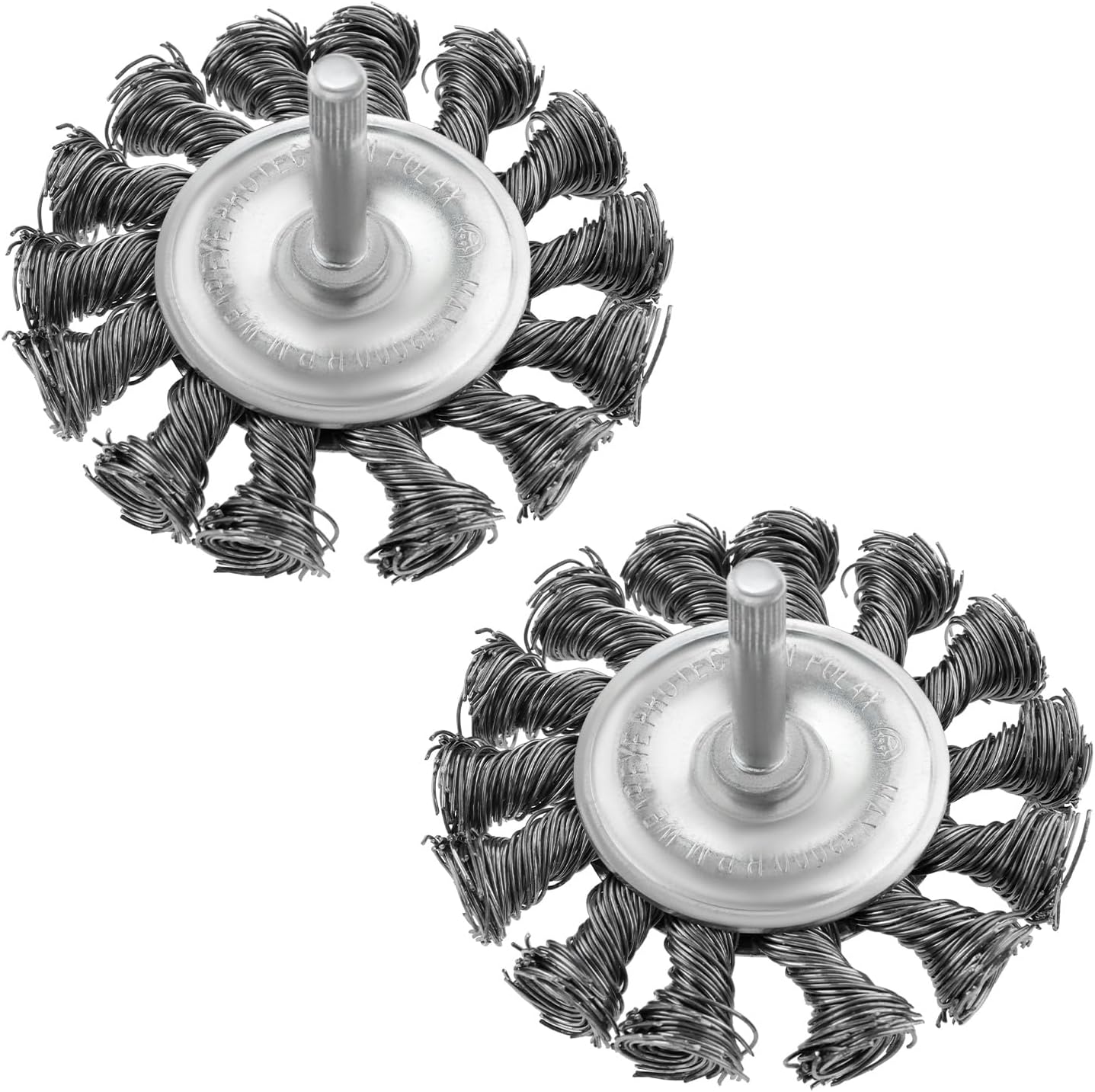 Set Mit 2 Drahtbürsten Für 6-mm-schaftbohrer, 75-mm-rotationsbürste Aus Gedrehtem Stahl Zum Entfernen Von Rost Und Korrosionsschutzfarbe